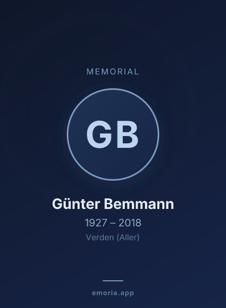 Memorial portrait of Günter Bemmann