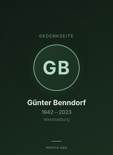 Gedenkportrait von Günter Benndorf