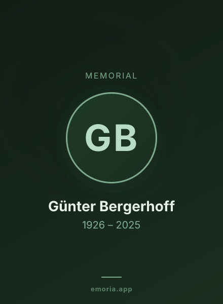 Memorial portrait of Günter Bergerhoff