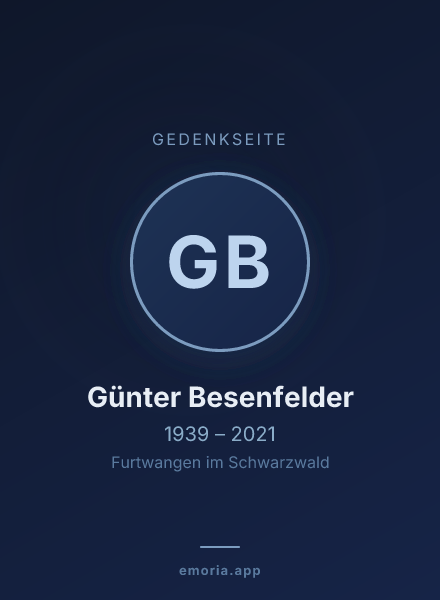 Gedenkportrait von Günter Besenfelder
