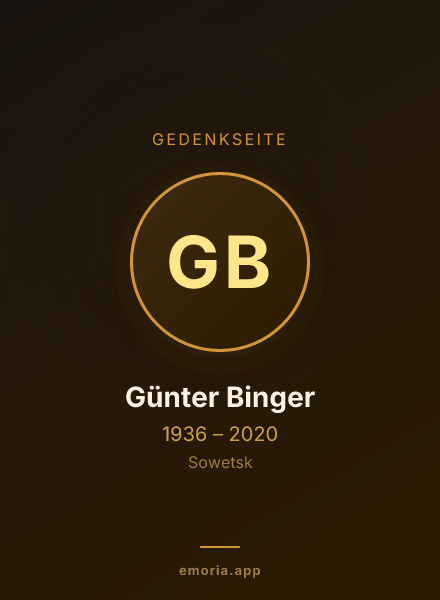 Gedenkportrait von Günter Binger