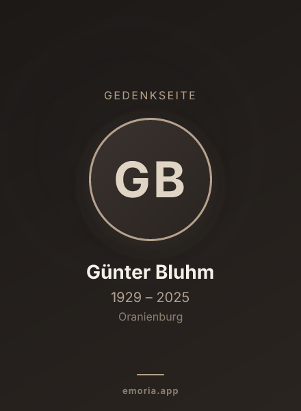 Gedenkportrait von Günter Bluhm