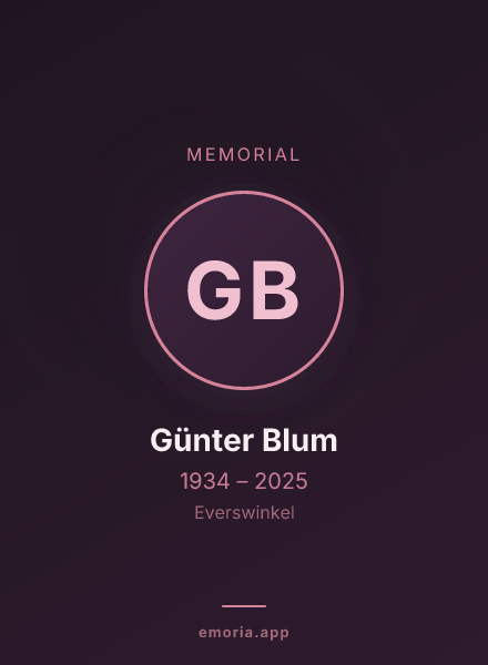 Memorial portrait of Günter Blum