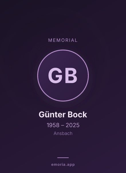 Memorial portrait of Günter Bock