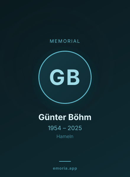 Memorial portrait of Günter Böhm