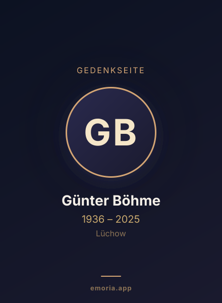 Gedenkportrait von Günter Böhme