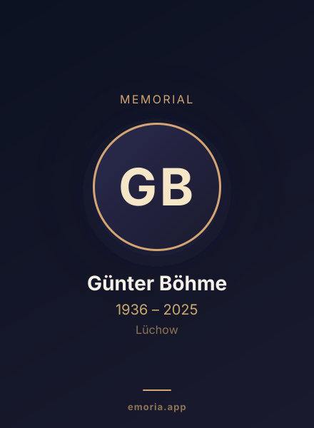 Memorial portrait of Günter Böhme