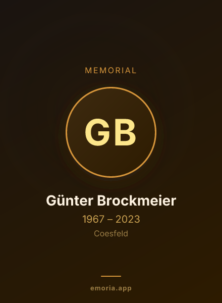 Memorial portrait of Günter Brockmeier