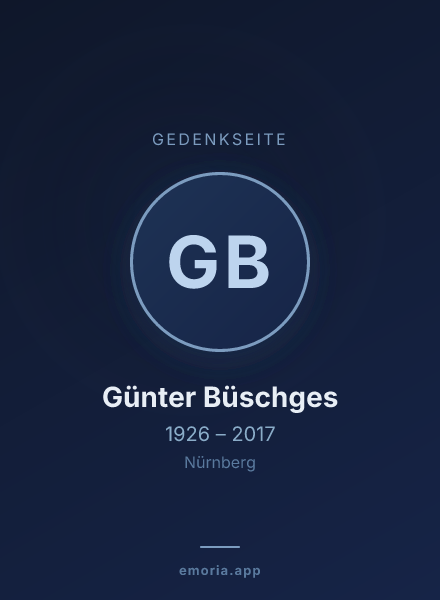 Gedenkportrait von Günter Büschges