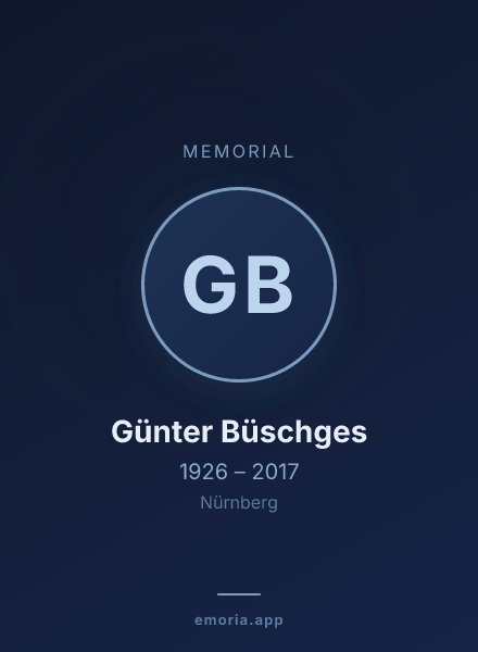 Memorial portrait of Günter Büschges