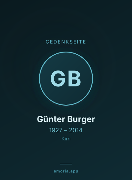 Gedenkportrait von Günter Burger