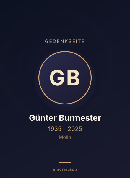 Gedenkportrait von Günter Burmester