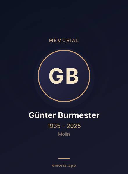 Memorial portrait of Günter Burmester