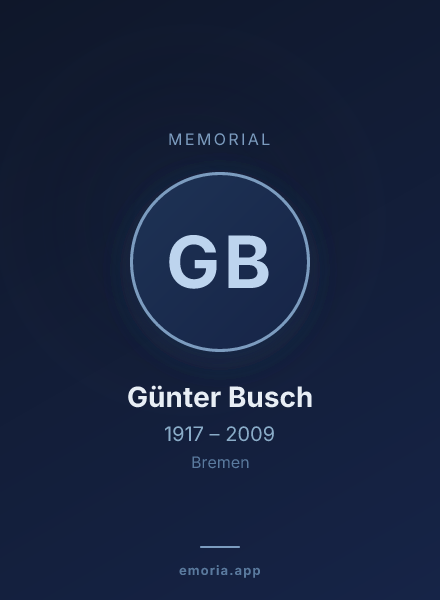 Memorial portrait of Günter Busch