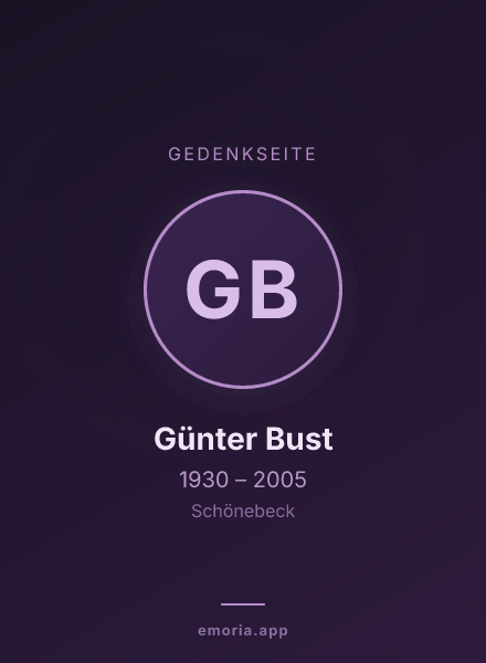 Gedenkportrait von Günter Bust