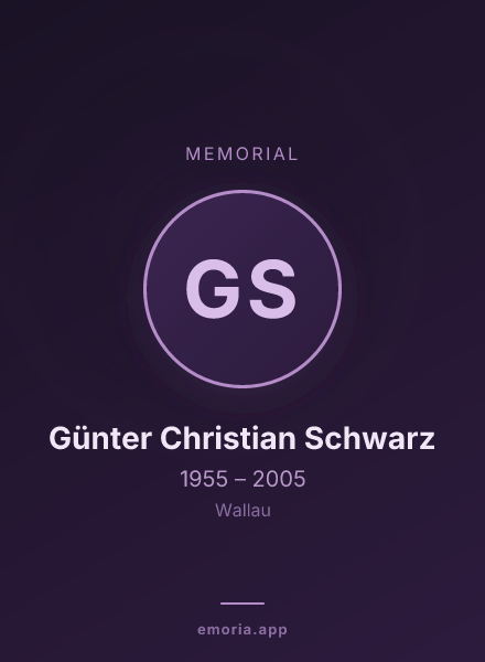 Memorial portrait of Günter Christian Schwarz