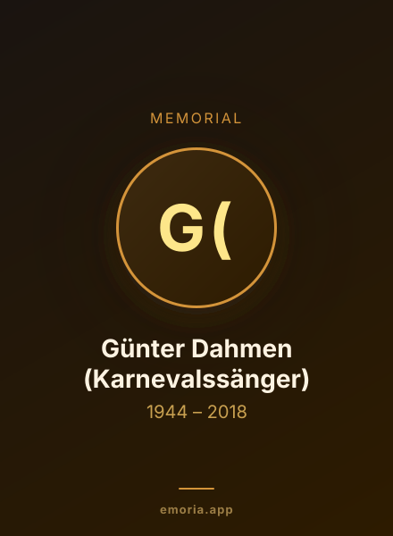 Memorial portrait of Günter Dahmen (Karnevalssänger)