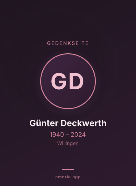 Gedenkportrait von Günter Deckwerth