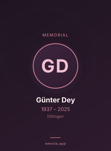 Memorial portrait of Günter Dey
