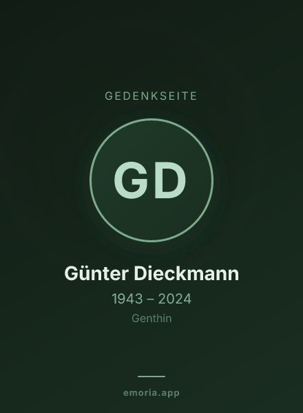Gedenkportrait von Günter Dieckmann