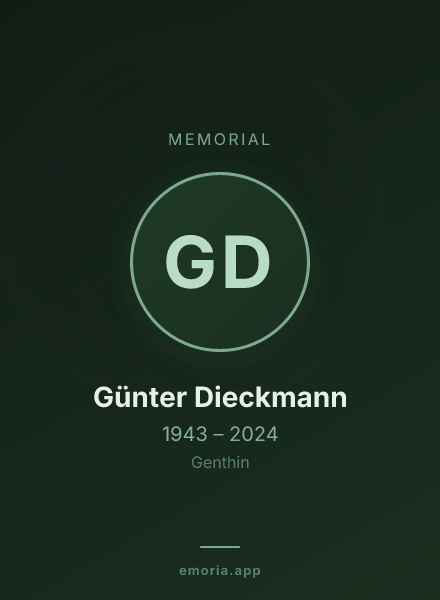 Memorial portrait of Günter Dieckmann