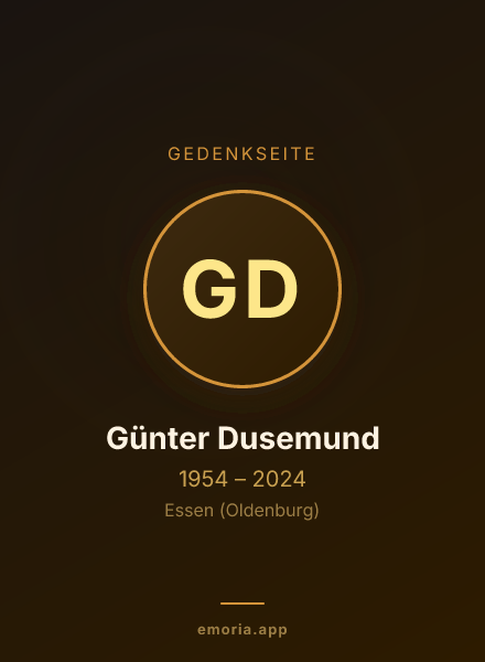 Gedenkportrait von Günter Dusemund