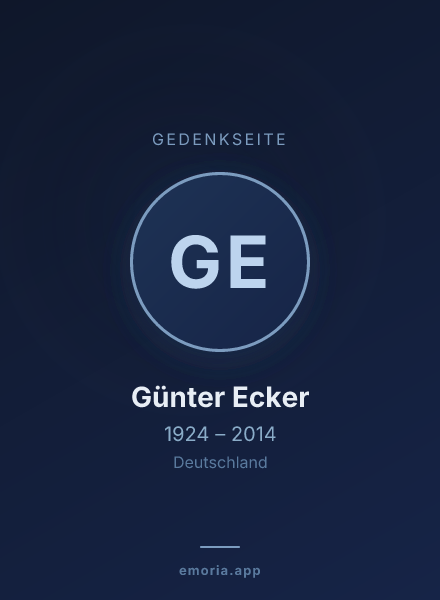 Gedenkportrait von Günter Ecker