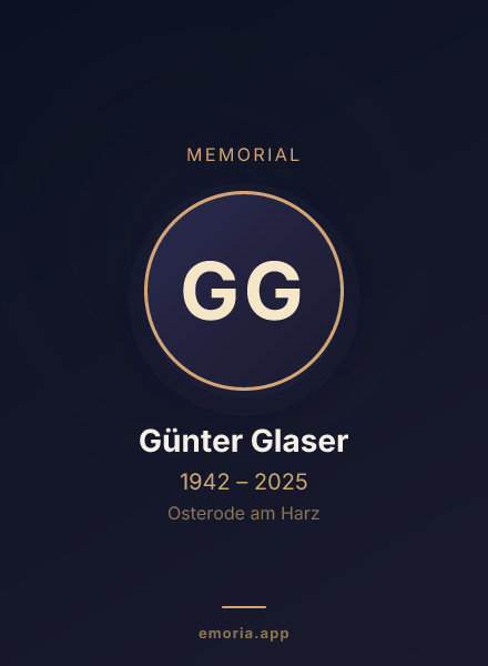 Memorial portrait of Günter Glaser