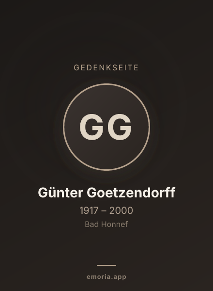 Gedenkportrait von Günter Goetzendorff