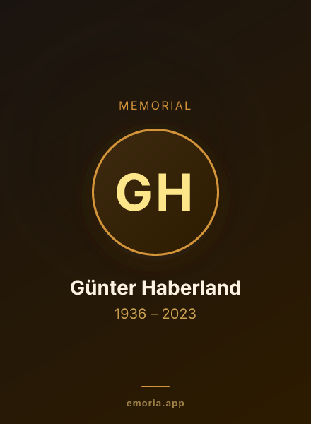 Memorial portrait of Günter Haberland