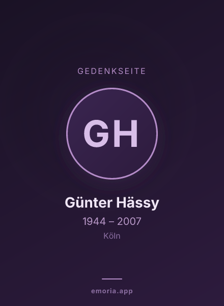 Gedenkportrait von Günter Hässy