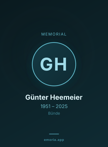 Memorial portrait of Günter Heemeier