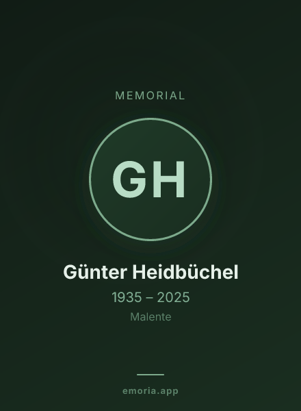 Memorial portrait of Günter Heidbüchel