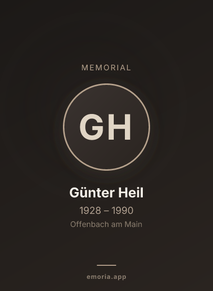 Memorial portrait of Günter Heil