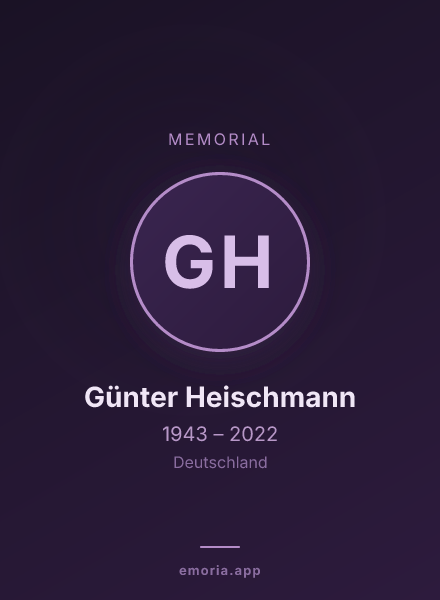 Memorial portrait of Günter Heischmann