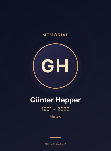 Memorial portrait of Günter Hepper