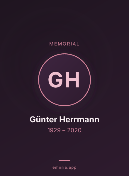Memorial portrait of Günter Herrmann