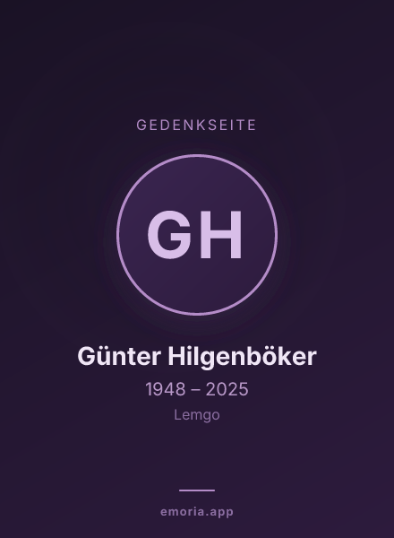 Gedenkportrait von Günter Hilgenböker