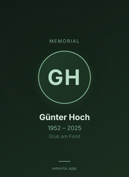 Memorial portrait of Günter Hoch