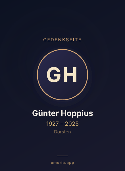 Gedenkportrait von Günter Hoppius