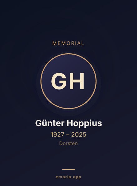 Memorial portrait of Günter Hoppius