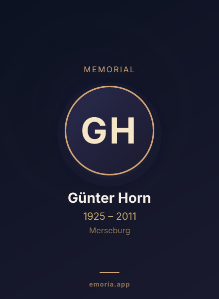 Memorial portrait of Günter Horn