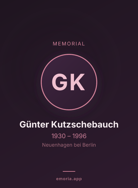 Memorial portrait of Günter Kutzschebauch
