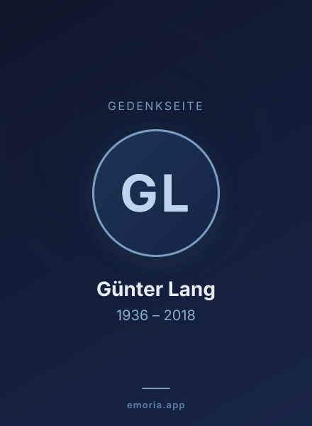 Gedenkportrait von Günter Lang