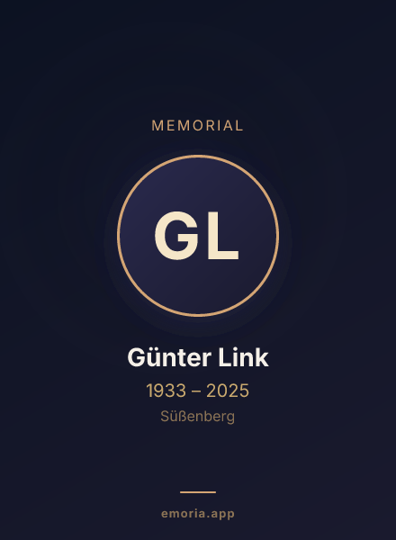 Memorial portrait of Günter Link