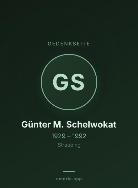 Gedenkportrait von Günter M. Schelwokat