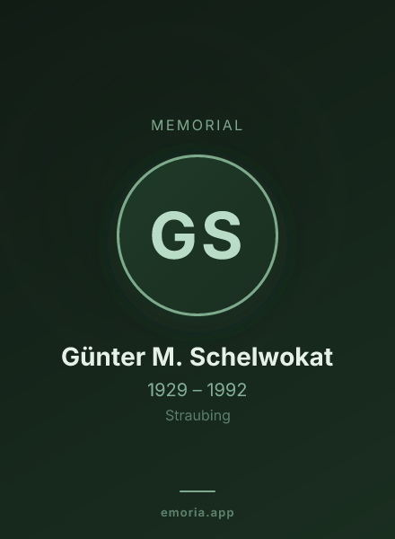 Memorial portrait of Günter M. Schelwokat