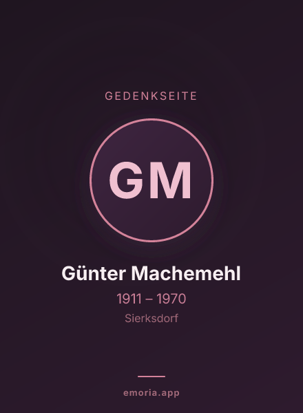 Gedenkportrait von Günter Machemehl