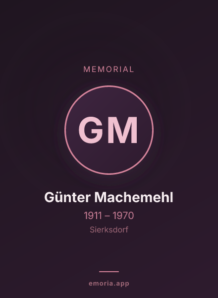 Memorial portrait of Günter Machemehl