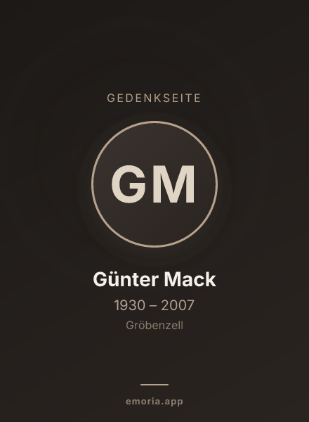 Gedenkportrait von Günter Mack